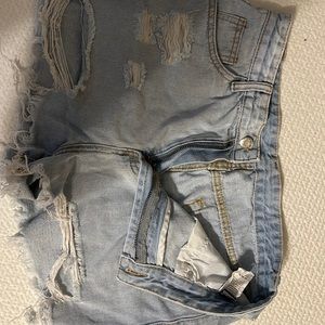 SHEIN light colored ripped shorts